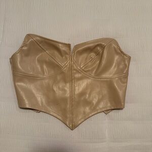 Women's Tan Leather Top